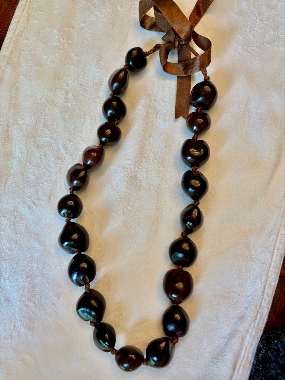 Handmade Lightweight Wood Bead Necklace - Tribal, Hobo, Natural